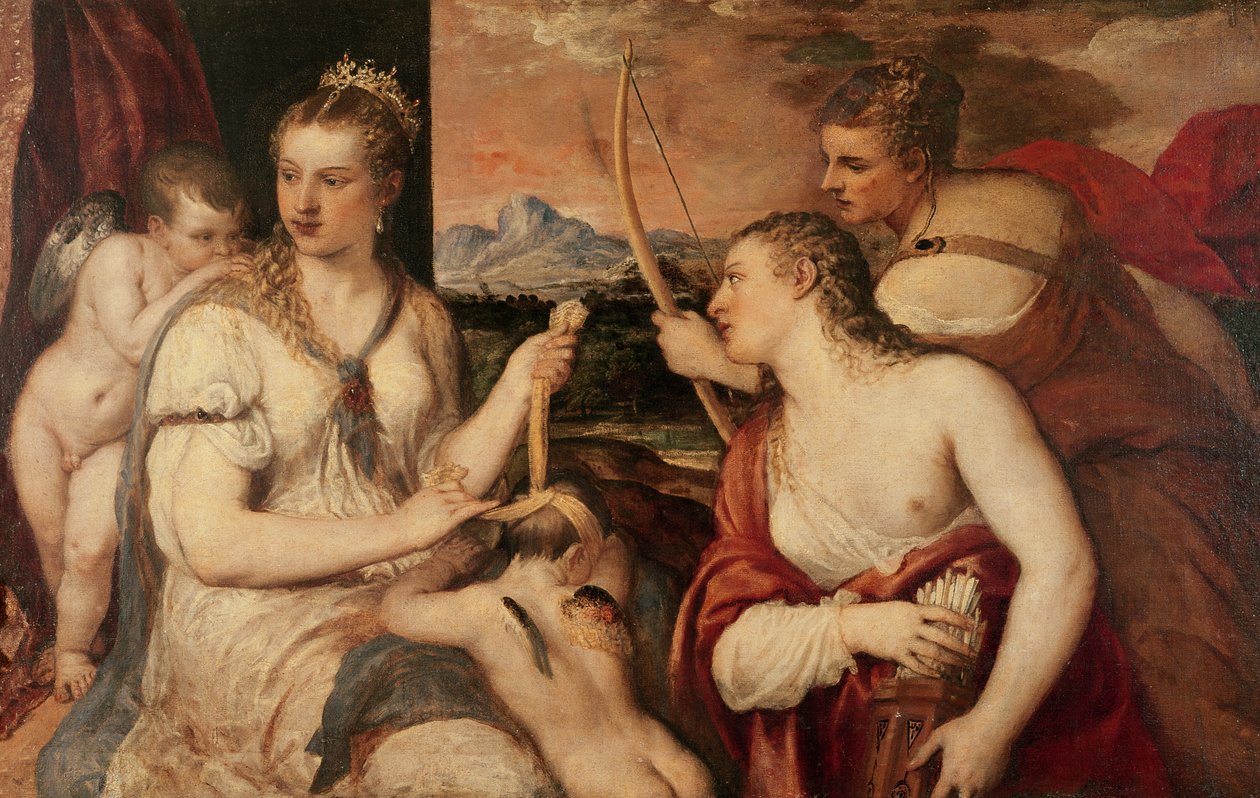 The Education of Cupid, ca. 1565 av Tiziano Vecelli