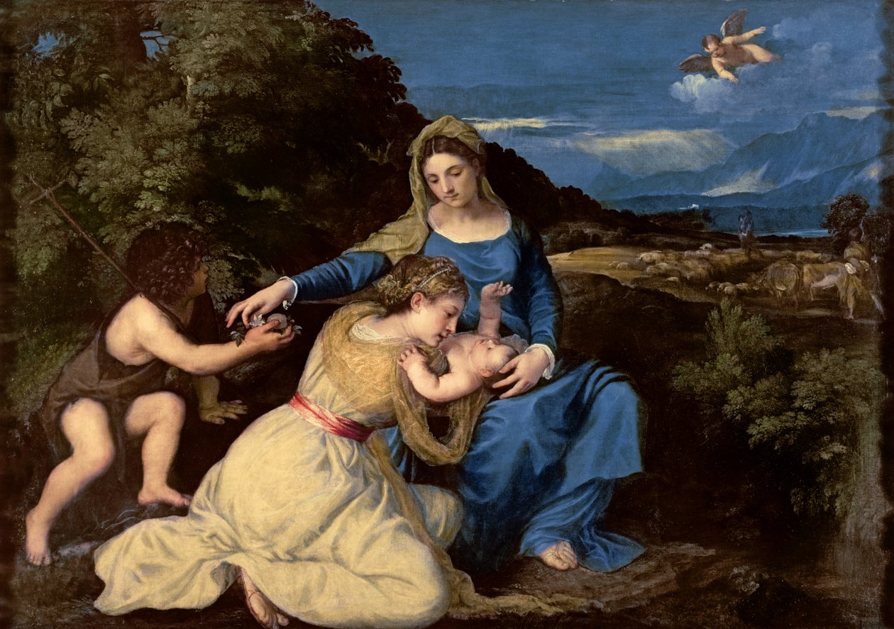 Jomfruen og barnet med de hellige, 1532 av Tiziano Vecelli