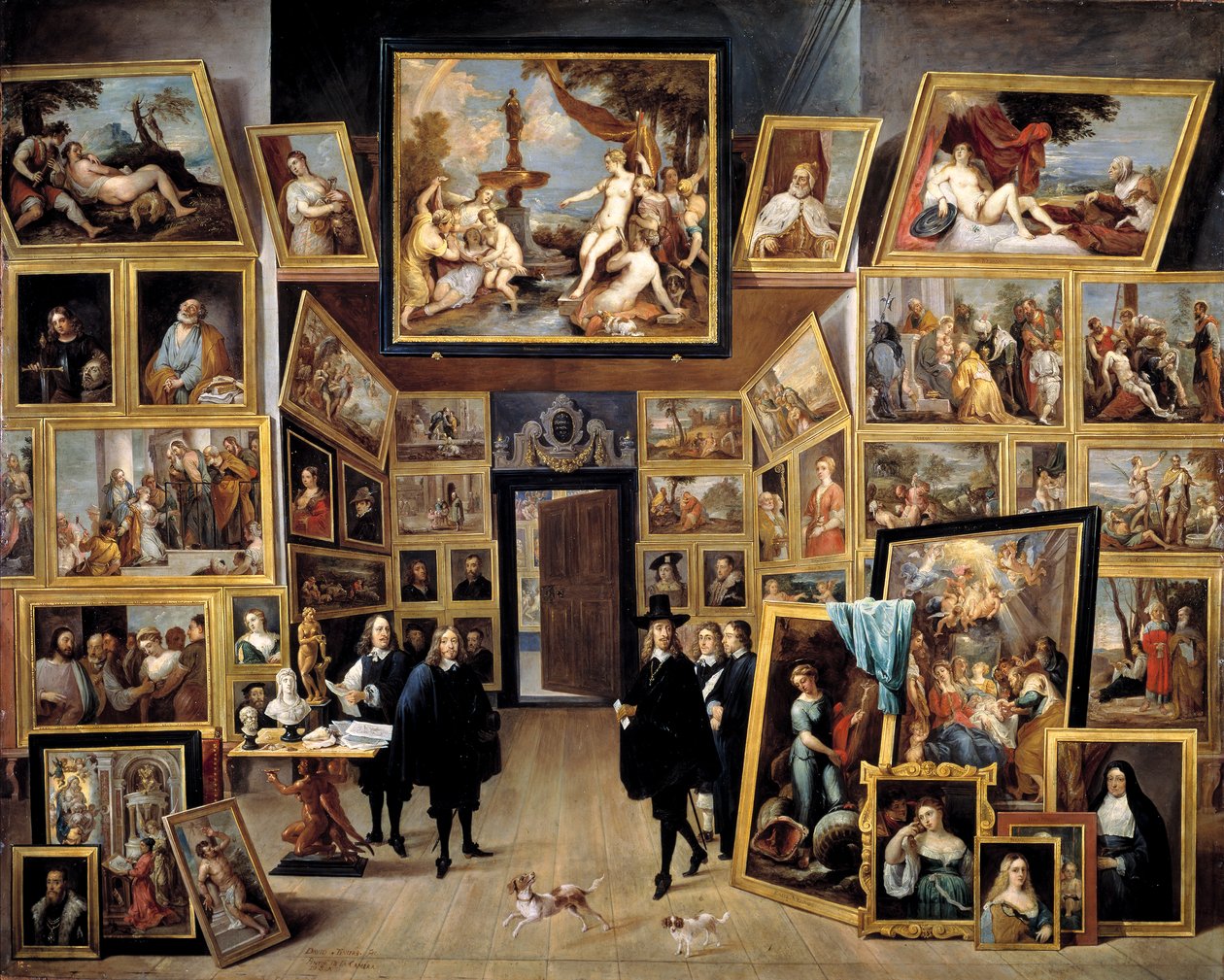 Erkehertugen Leopold William i galleriet hans i Brussel av Tiziano Vecelli