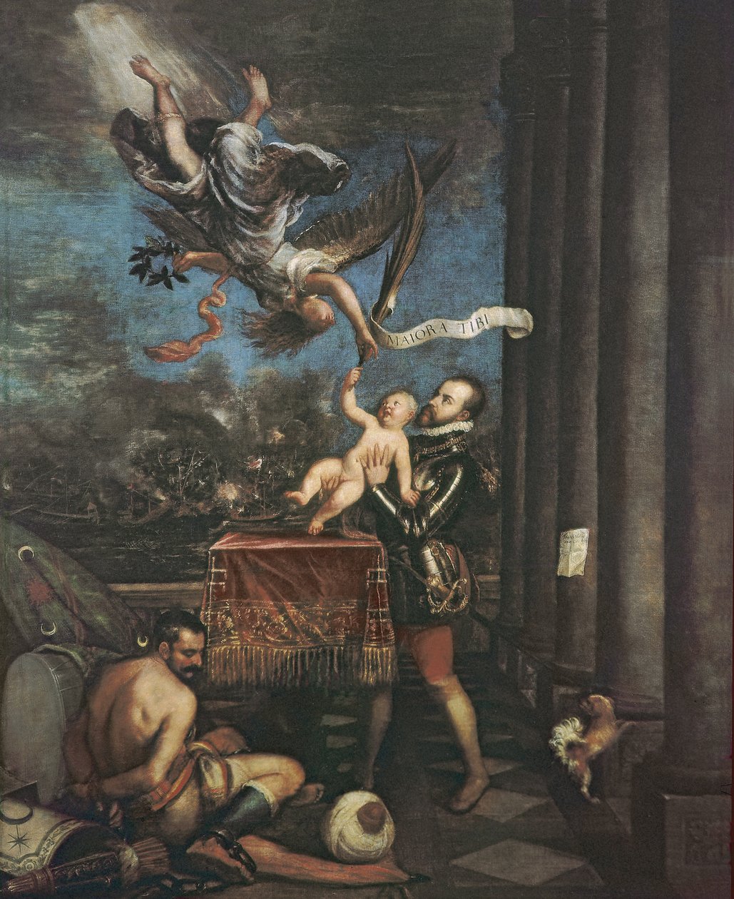 Allegori om slaget ved Lepanto, 1573-1575 av Tiziano Vecelli