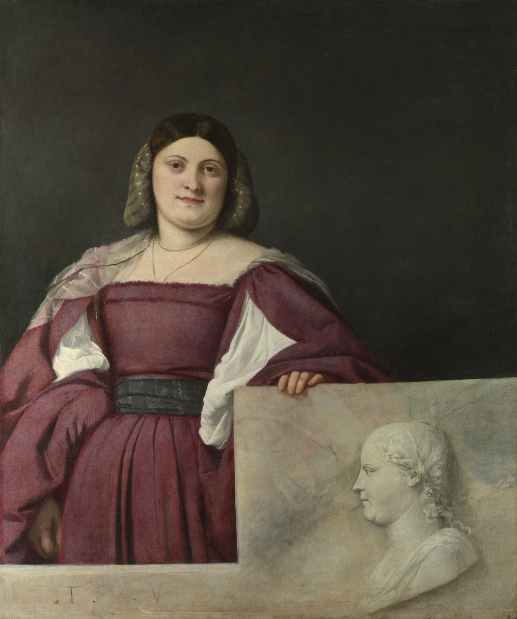 Portrett av en dame La Schiavona, ca. 1510 av Tiziano Vecelli