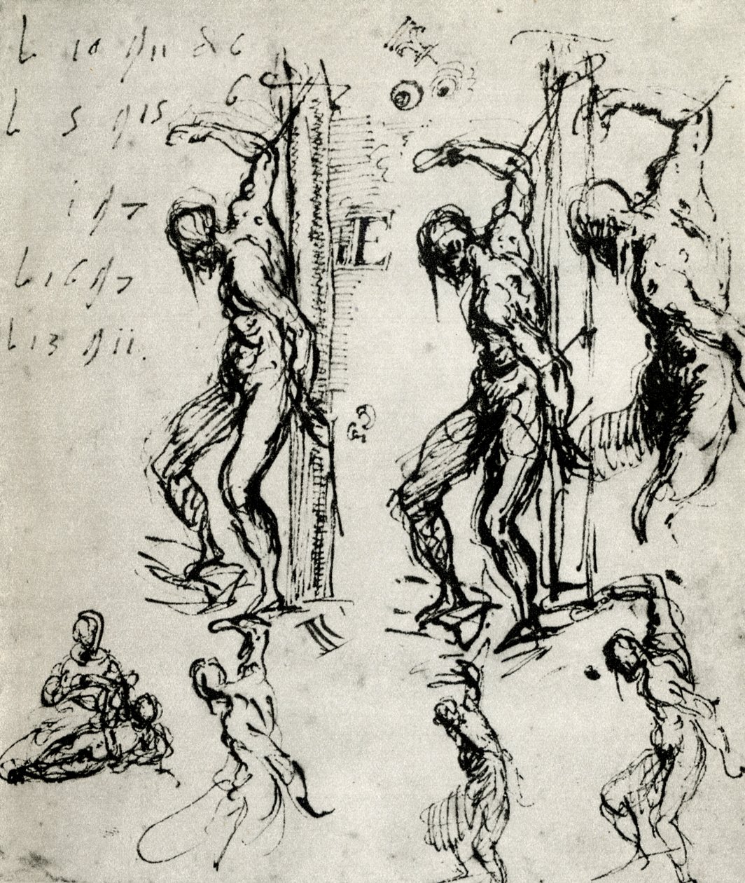 Skisser for St Sebastian i Brescia, c1518, 1937 av Tiziano Vecelli