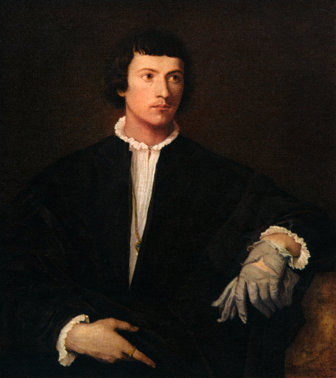 Mannen med en hanske, c1520, 1937 av Tiziano Vecelli