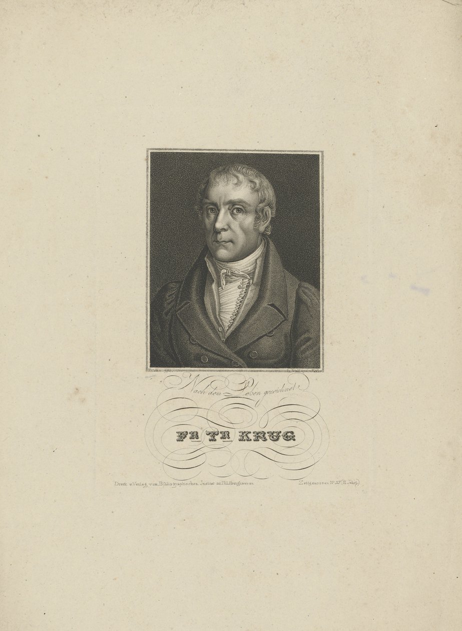 Portrett av Wilhelm Traugott Krug 1770-1842, 1828-1829. av Tobias Falcke
