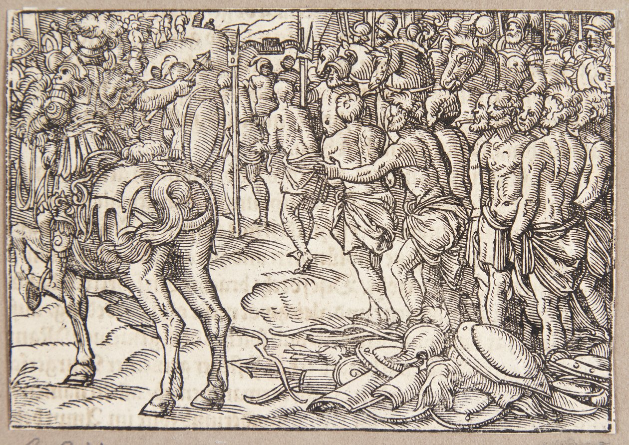Cincinnatus beordrer aequierne til at passere under åget av Tobias Stimmer