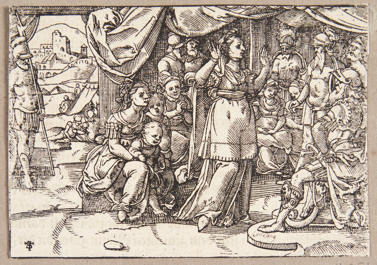 Veturia og Volumnia ber Coriolanus om å skåne Roma av Tobias Stimmer