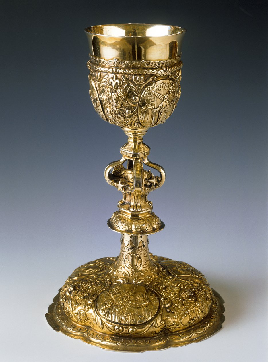 Sølvbeger med en figur av den døde kroppen til St. Johannes av Nepomuk, 1727-30 (sølv) av Tomáš Drexel
