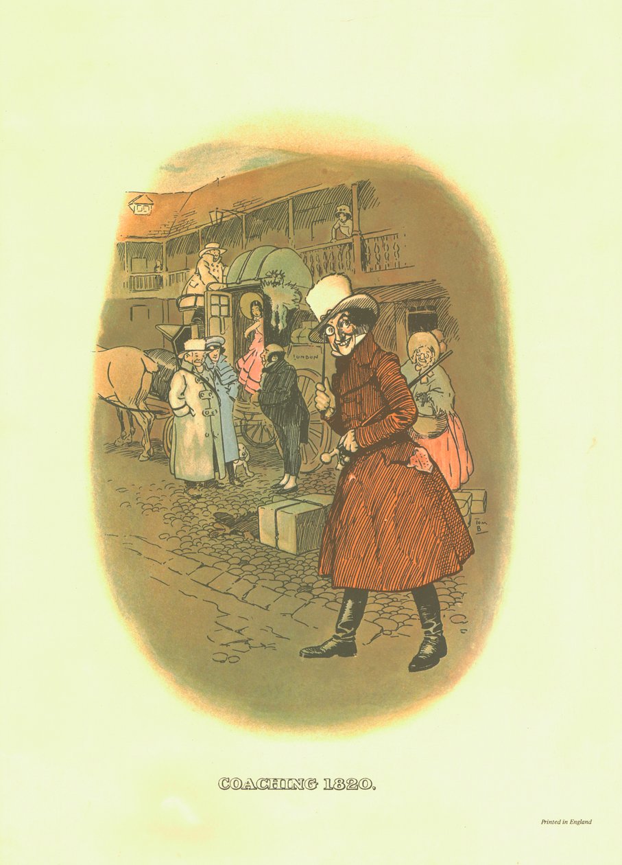 Trener, 1820, c1910. av Tom Browne