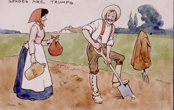 Spar er trumfer (penn og blekk og akvarell) av Tom Browne
