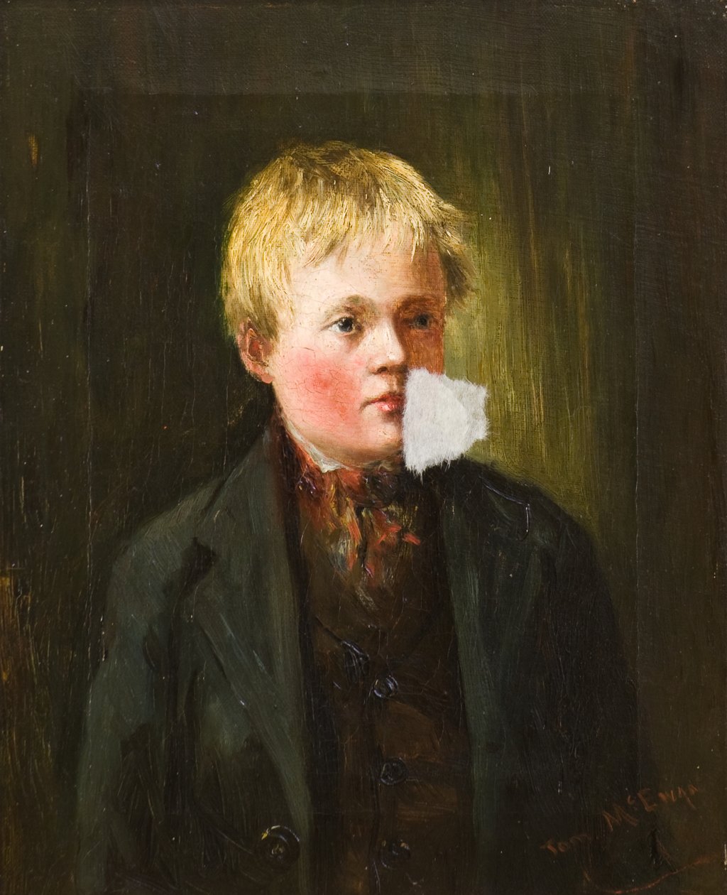 Portrett av en gutt (olje på lerret) av Tom McEwan