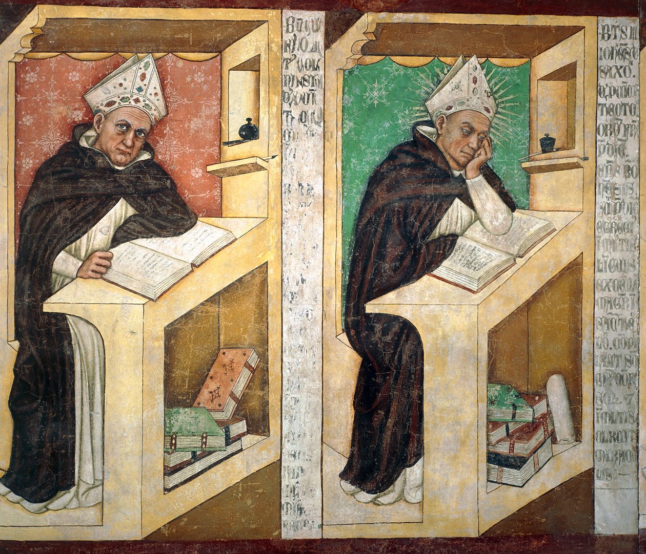 St Albert Great, detalj fra Cycle of Forty Illustrious Members of Dominican Order av Tomaso da (late 15th century) Modena