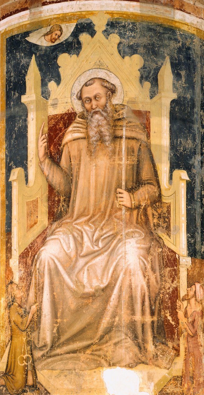 St Romuald av Tommaso da Modena (1326-1379), freskomaleri, San Nicolo-kirken, Treviso av Tomaso da (late 15th century) Modena
