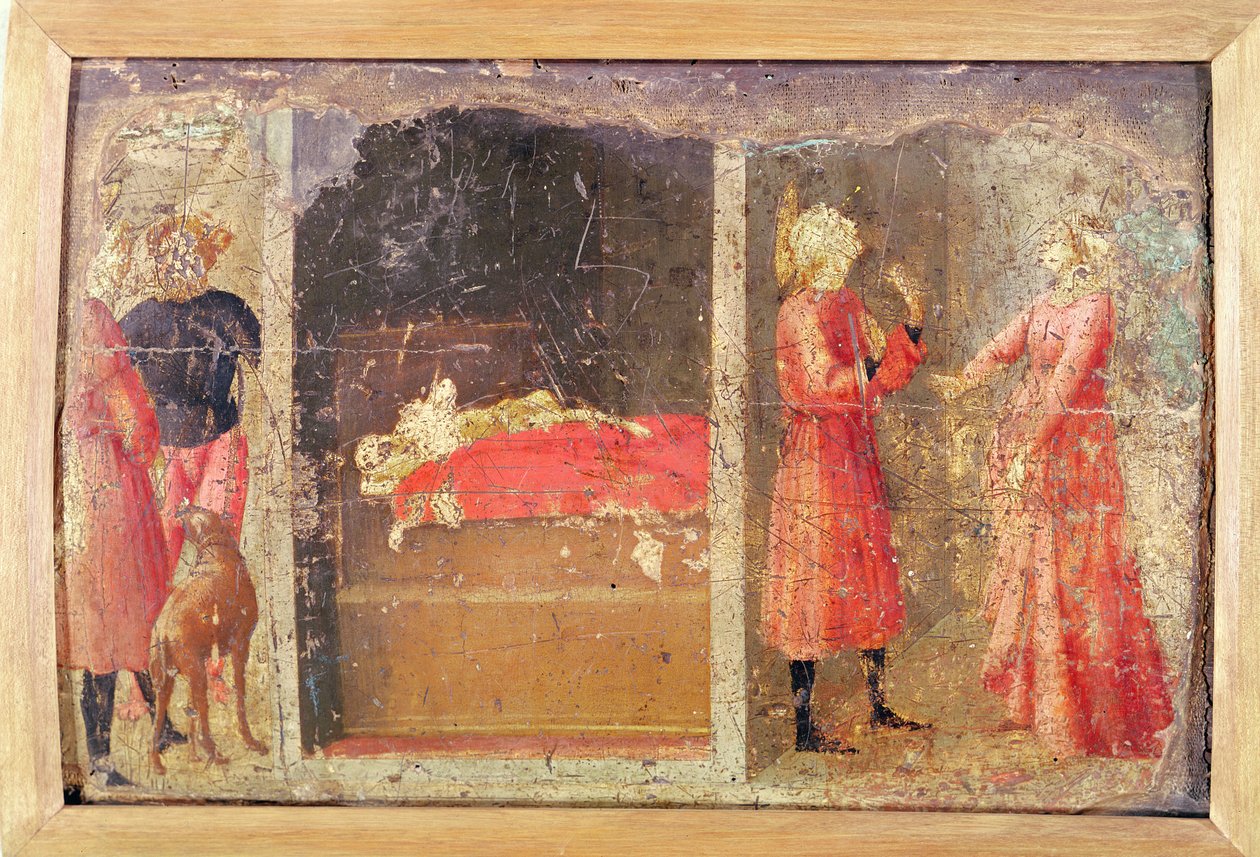 Historien om St. Julian the Hospitaller (tempera på panel) av Tommaso Masaccio