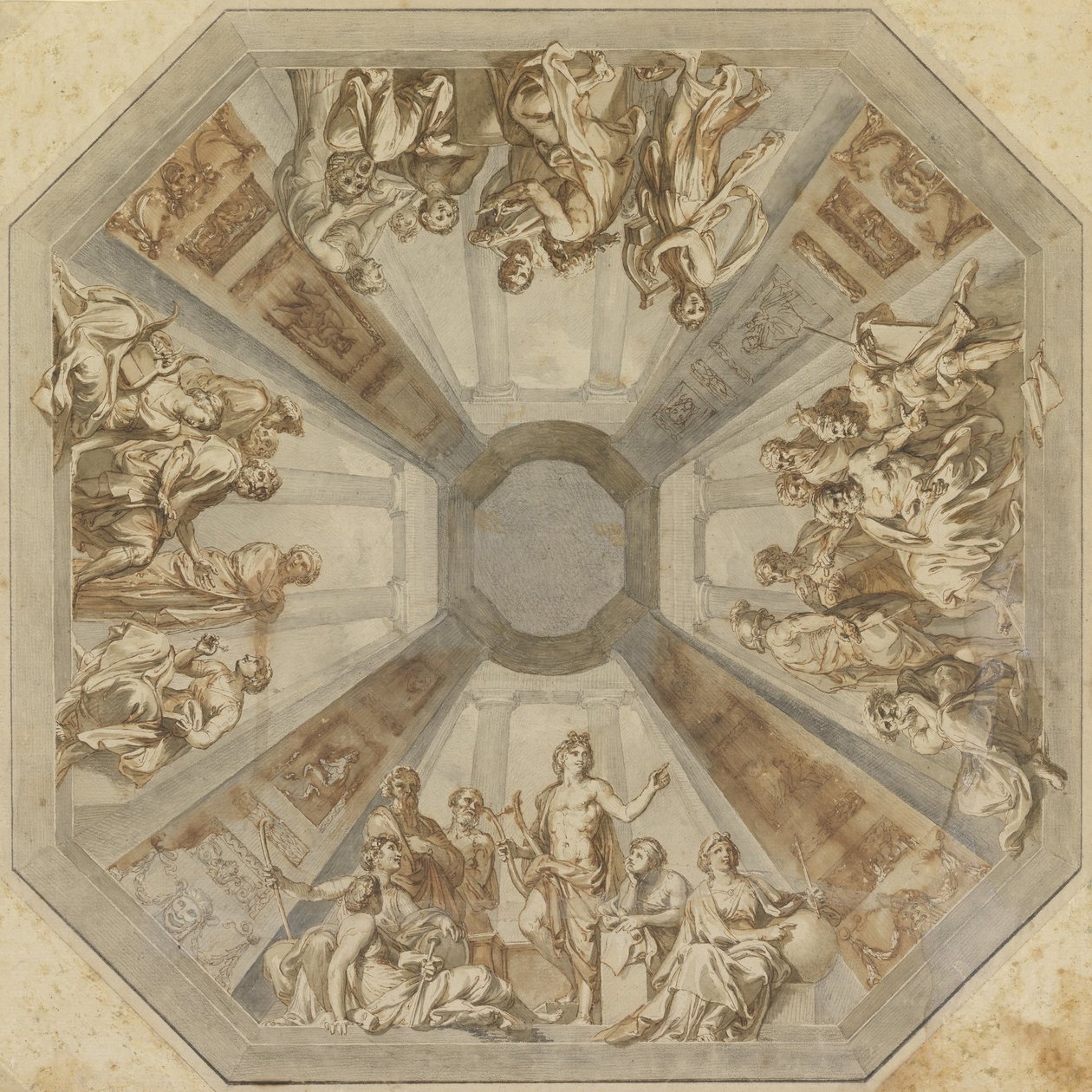 Studie for The Triumph of Apollo for Ceiling of the Sala delle Muse, Museo Pio-Clementino, Vati ... av Tommaso Maria Conca