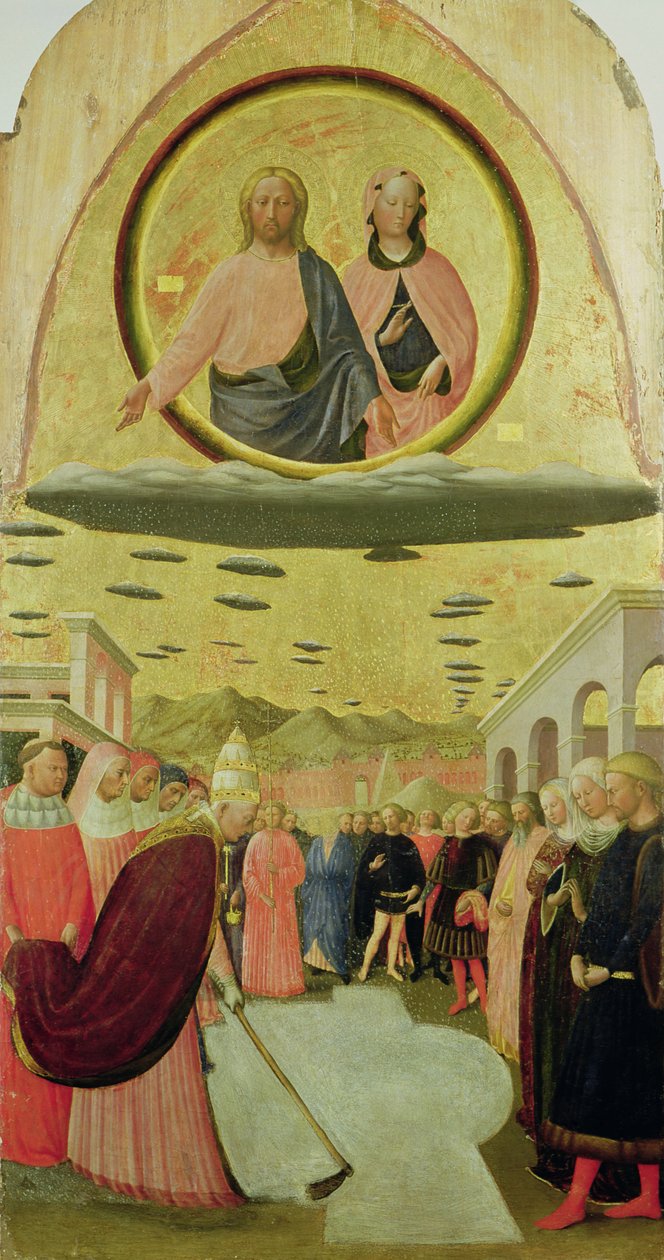 Pave Liberius (r.352-66) Grunnlegger basilikaen Santa Maria della Neve av Tommaso Masolino da Panicale