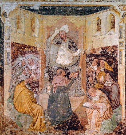 Pavens abdikasjon, fra St. Ursulas liv av Tommaso da Modena Tommaso da Modena
