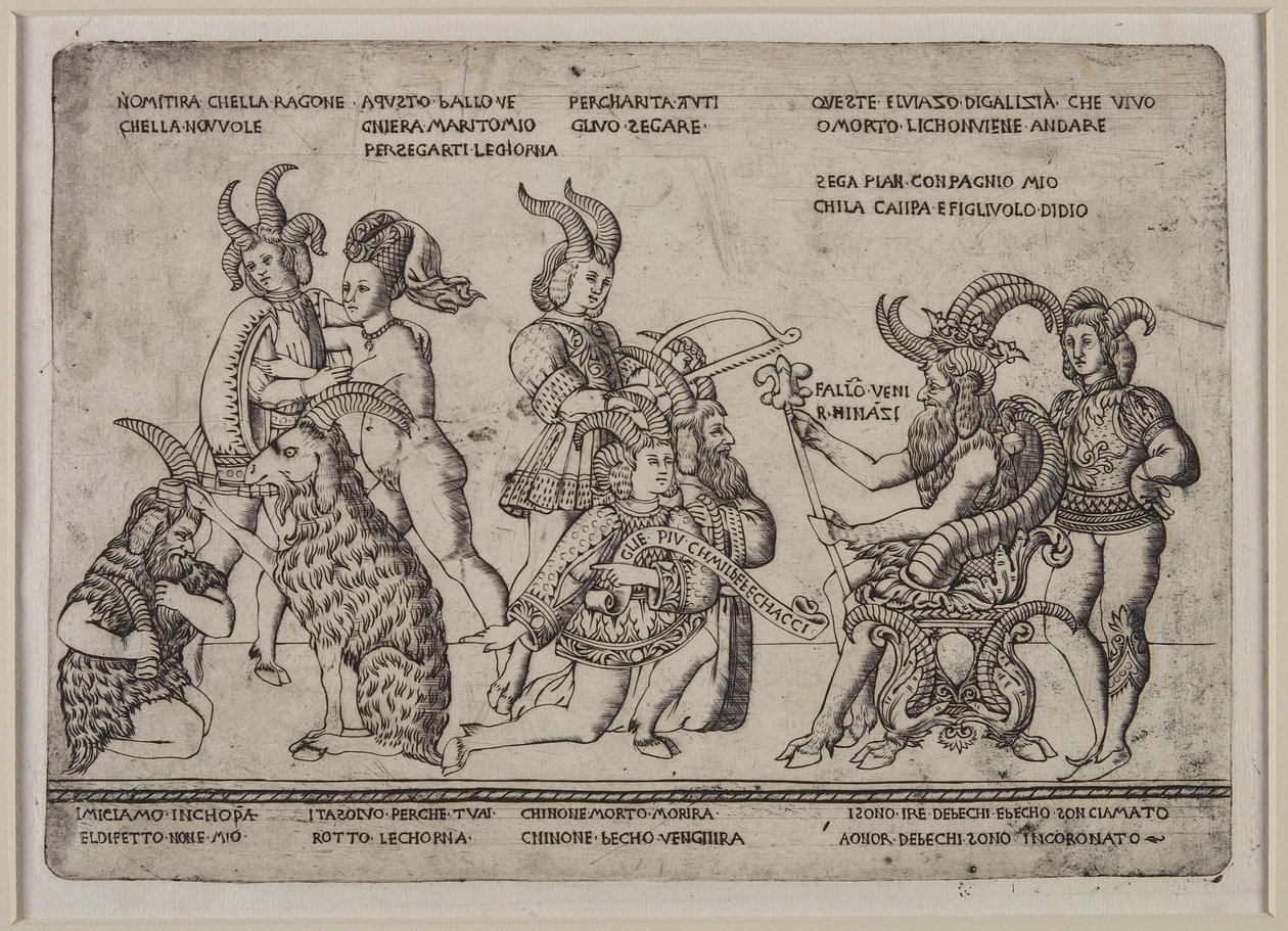 The King of Goats: A Satire on Cuckolds, c.1460-64 av Tommaso di Antonio Finiguerra