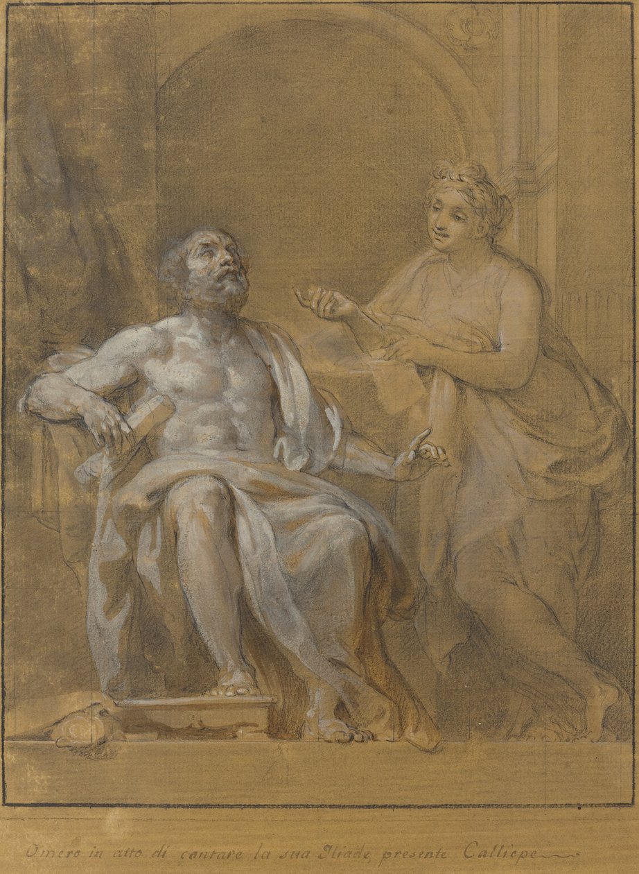 Homer og Calliope av Tommaso Conca