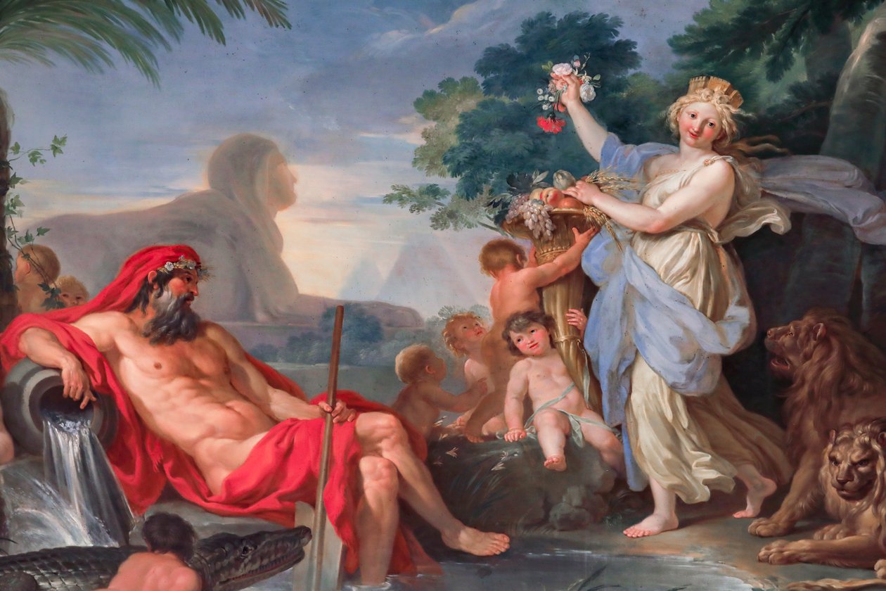Nilen og gudinnen Cybele 1779 - 1780, freskomaleri av Tommaso Conca