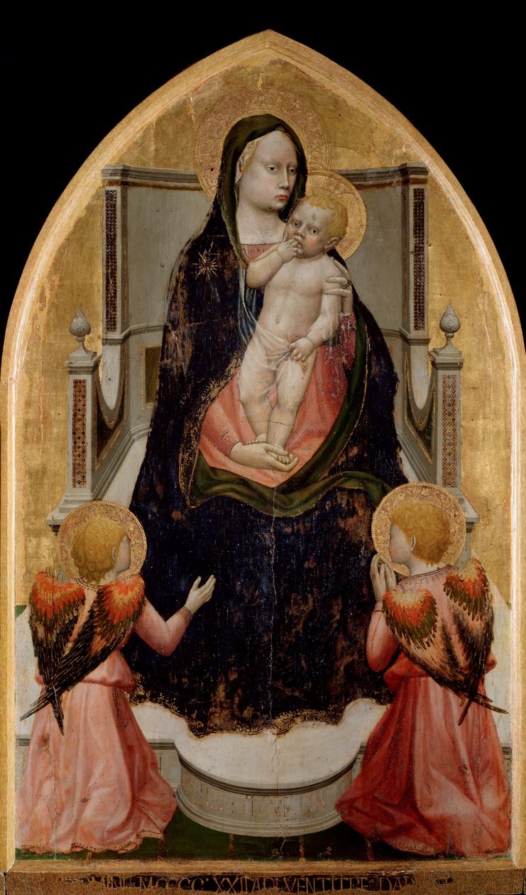 San Giovenale Triptych: Virgin and Child, Sentralpanel - altertavle av Tommaso Masaccio