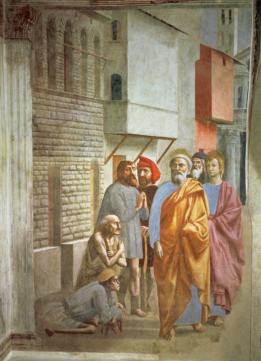 St. Peter helbreder med sin skygge, ca. 1427 av Tommaso Masaccio