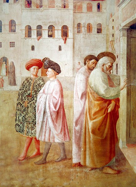 Detalj av St. Peter, fra oppreisningen av Tabitha, ca. 1427 (detalj av 57195) av Tommaso Masolino da Panicale