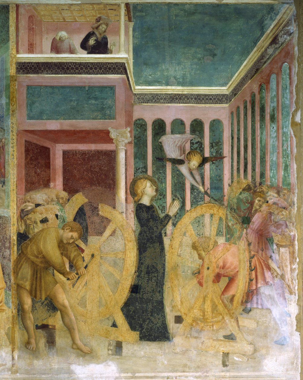Saint Catherine reddet av en engel av Tommaso Masolino da Panicale