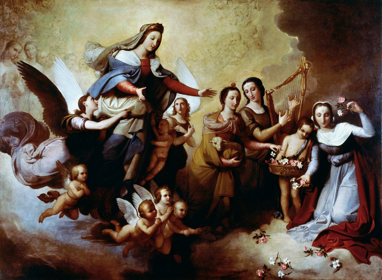 Jomfruens tilsynekomst til St Stanislaus Kostka, av Tommaso Minardi, St. Andrews kirke i Quirinal, Roma. Italia av Tommaso Minardi
