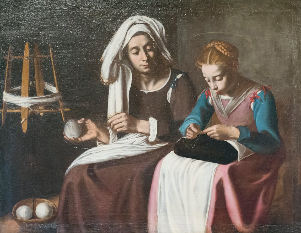 Madonna og St Anne, romersk skole, tilskrevet Tommaso Salini av Tommaso Salini