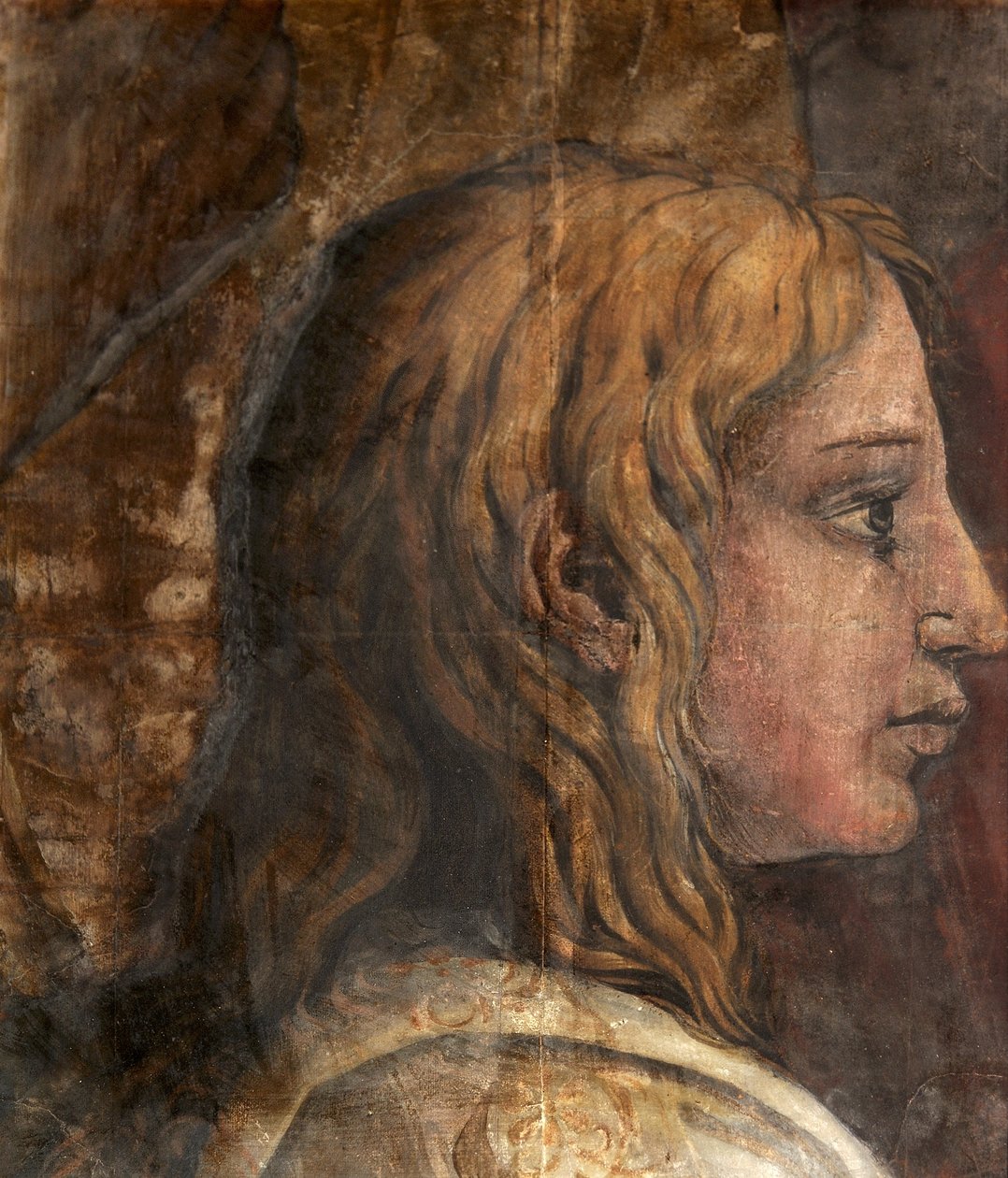 Et hode fra tegneserien for billedvev av presentasjonen i tempelet, ca. 1524 (olje og tempera på papir) av Tommaso Vincidor