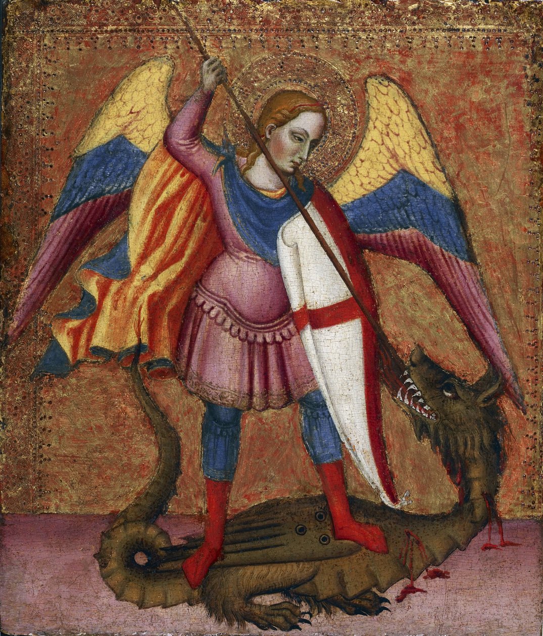 ""The Archangel Saint Michael"" Maleri av mesteren av Santa Verdiana (aktiv mellom 1380 og 1420) rundt 1390 Walters kunstmuseum, Baltimore USA av Tommaso del (fl.1377–1392) Mazza