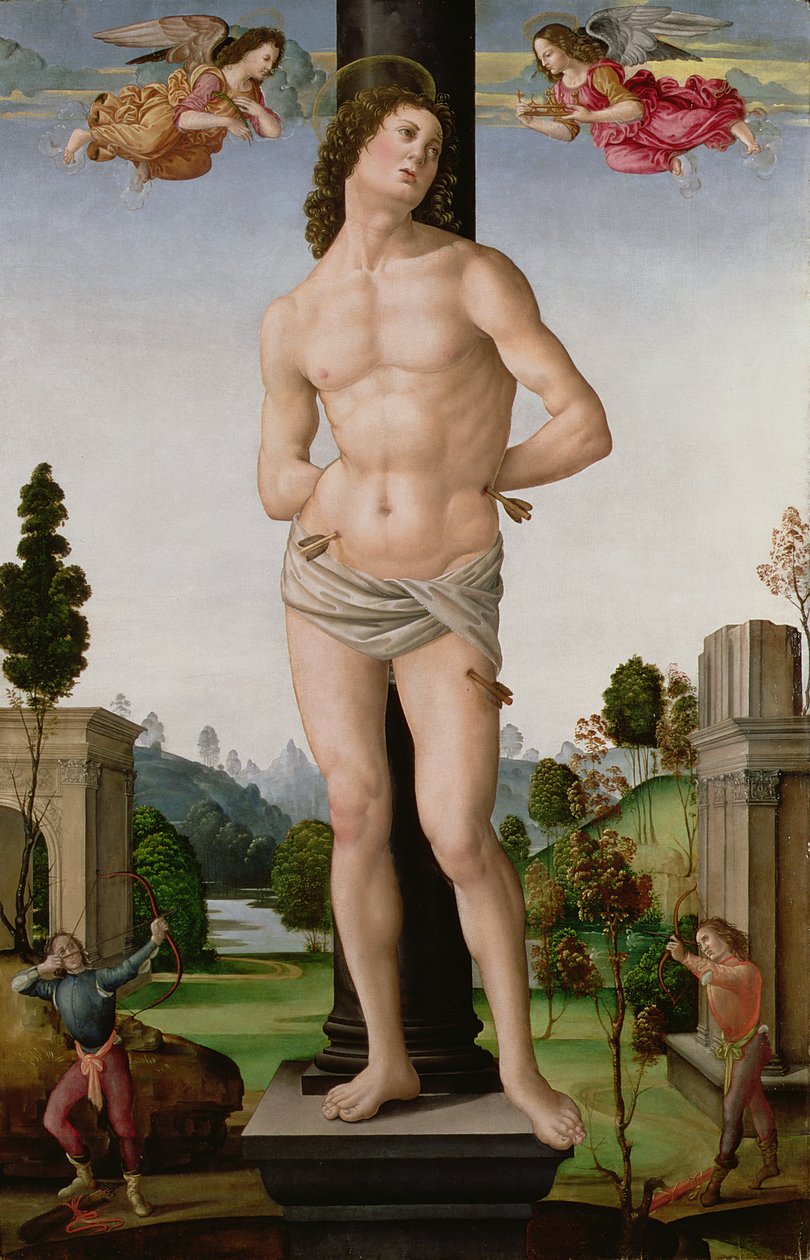 St. Sebastians martyrium, ca. 1490-95 av Tommaso di Piero
