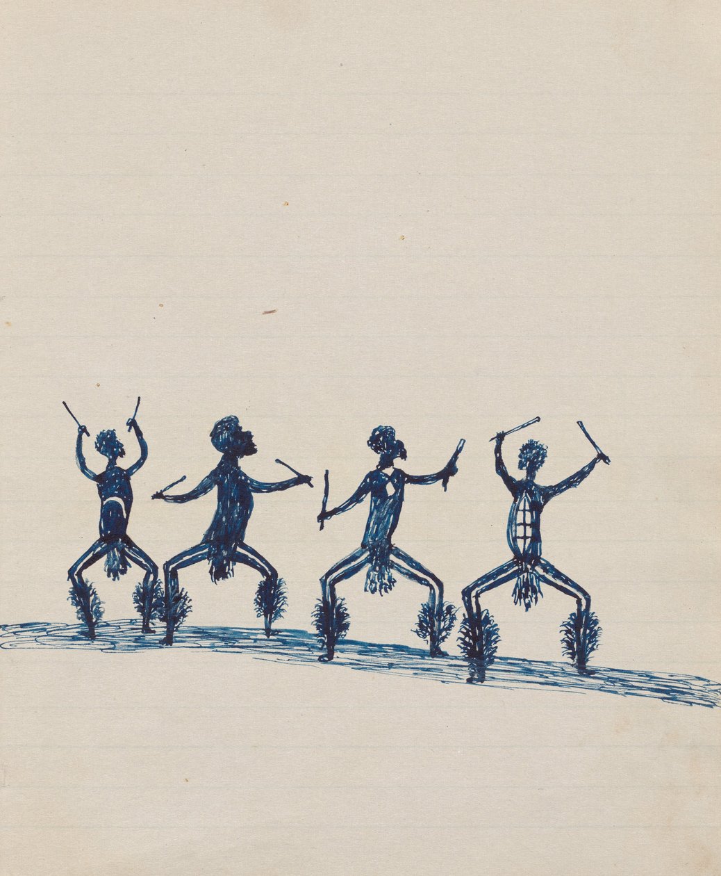 Kwat Kwat -mennesker - (Corroboree) Skissebok hovedsakelig av aktiviteter fra urfolk og hvite av Tommy McRae