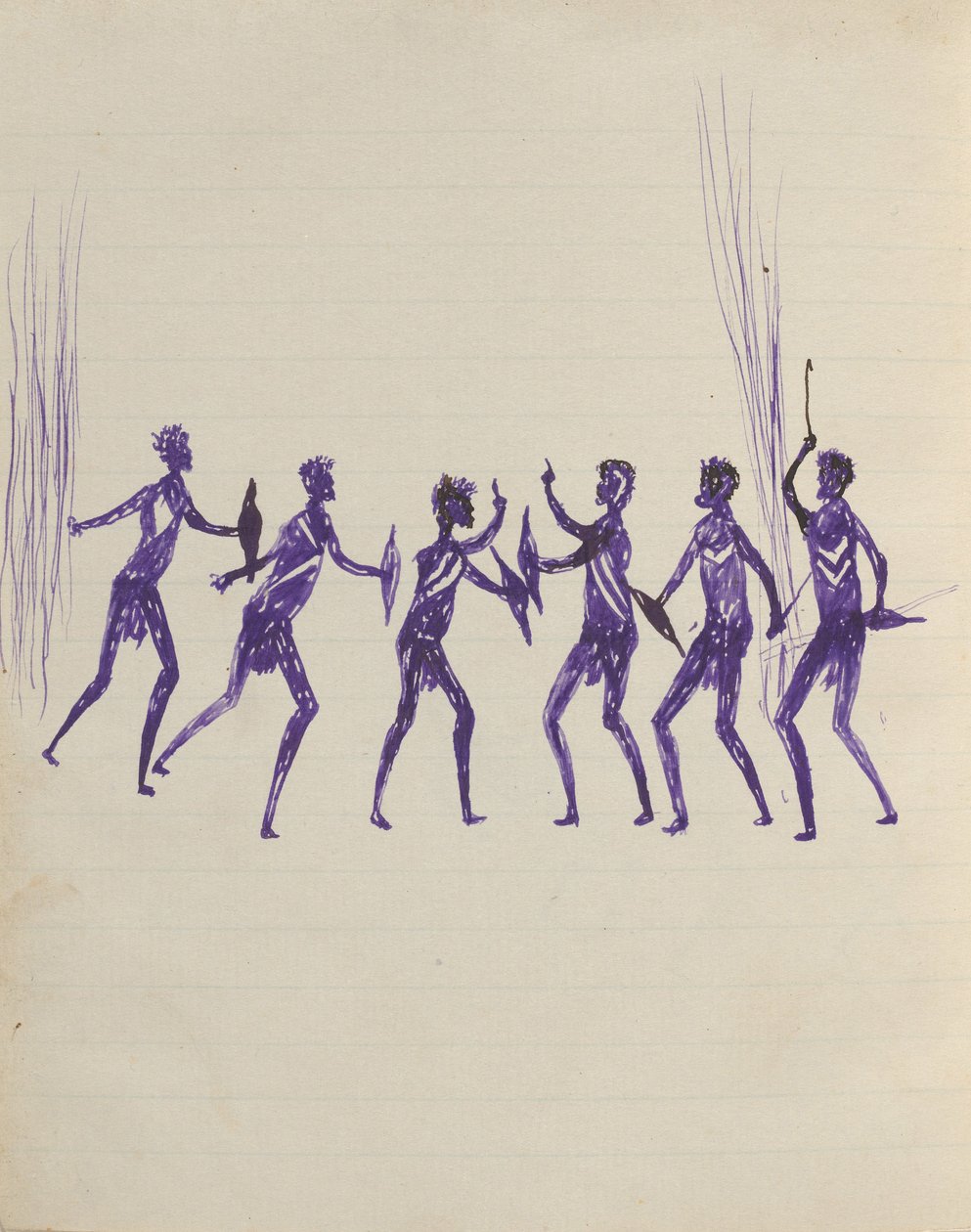 Kwatkwat -mennesker - (Disputation among aboriginals) Sketchbook hovedsakelig av aktiviteter fra aboriginals og hvite av Tommy McRae