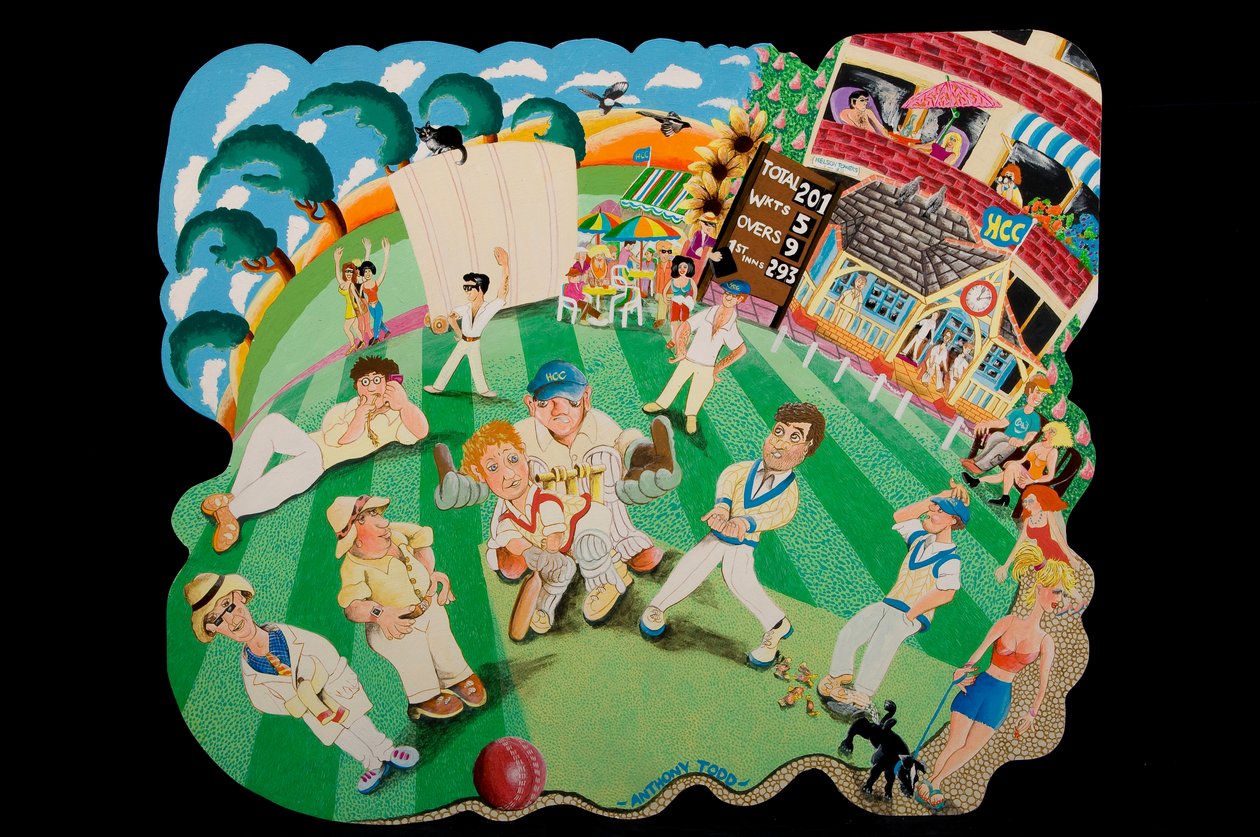 The Cricket Match, 2010 (akryl om bord) av Tony Todd