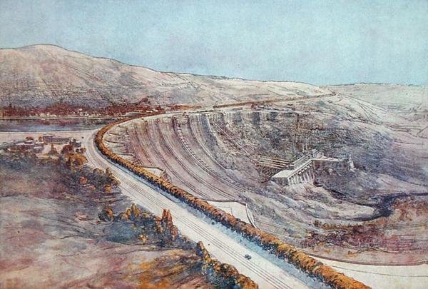 Hydro-Electric Dam, designet av Tony Garnier (1869-1948) fra 