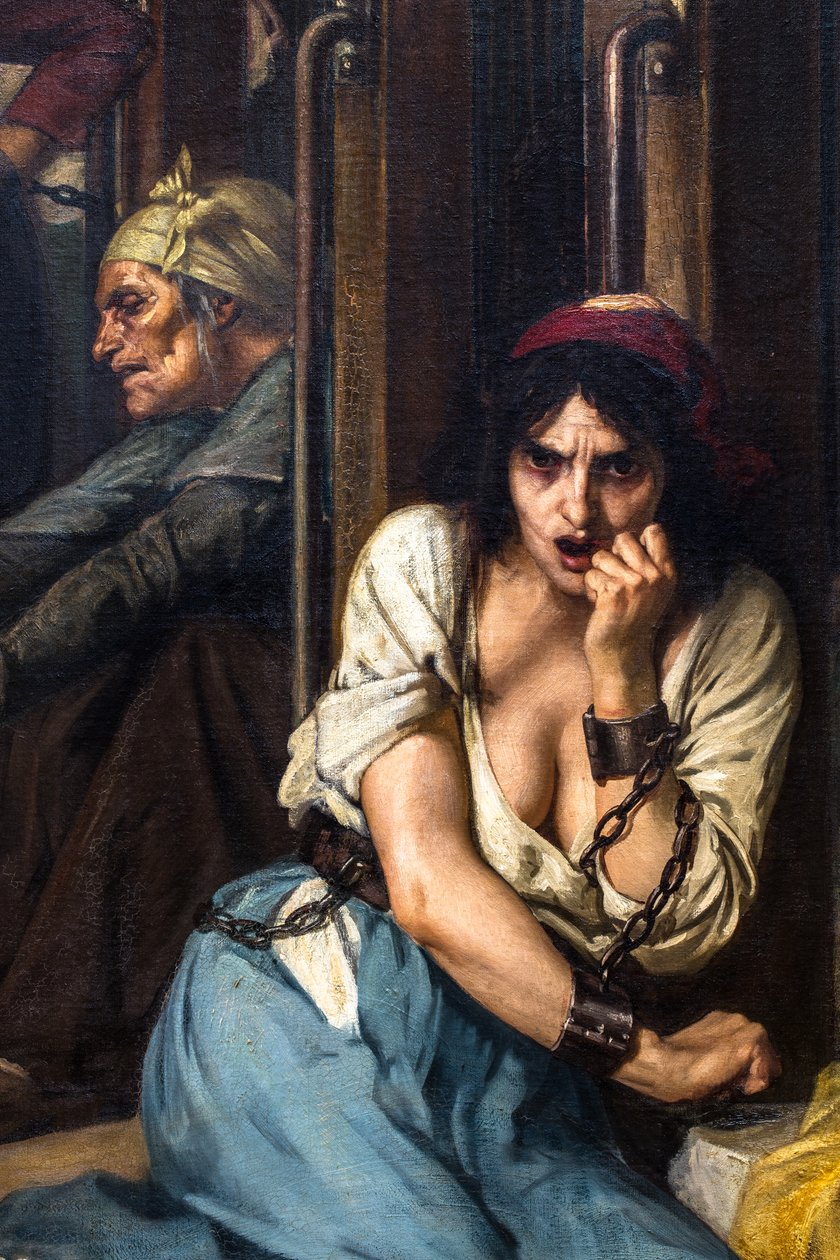 Doktor Pinel frigjorde de sinnssyke ved Salpêtrière i 1795 av Tony Robert-Fleury