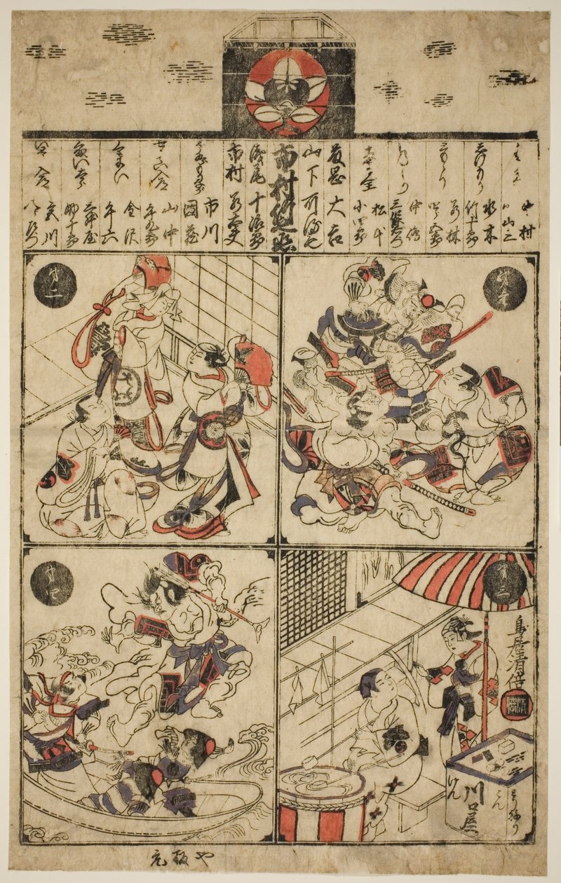 Ichimura-hender (Ichimura-za Tsuji-rangering) av Torii Kiyomasu II