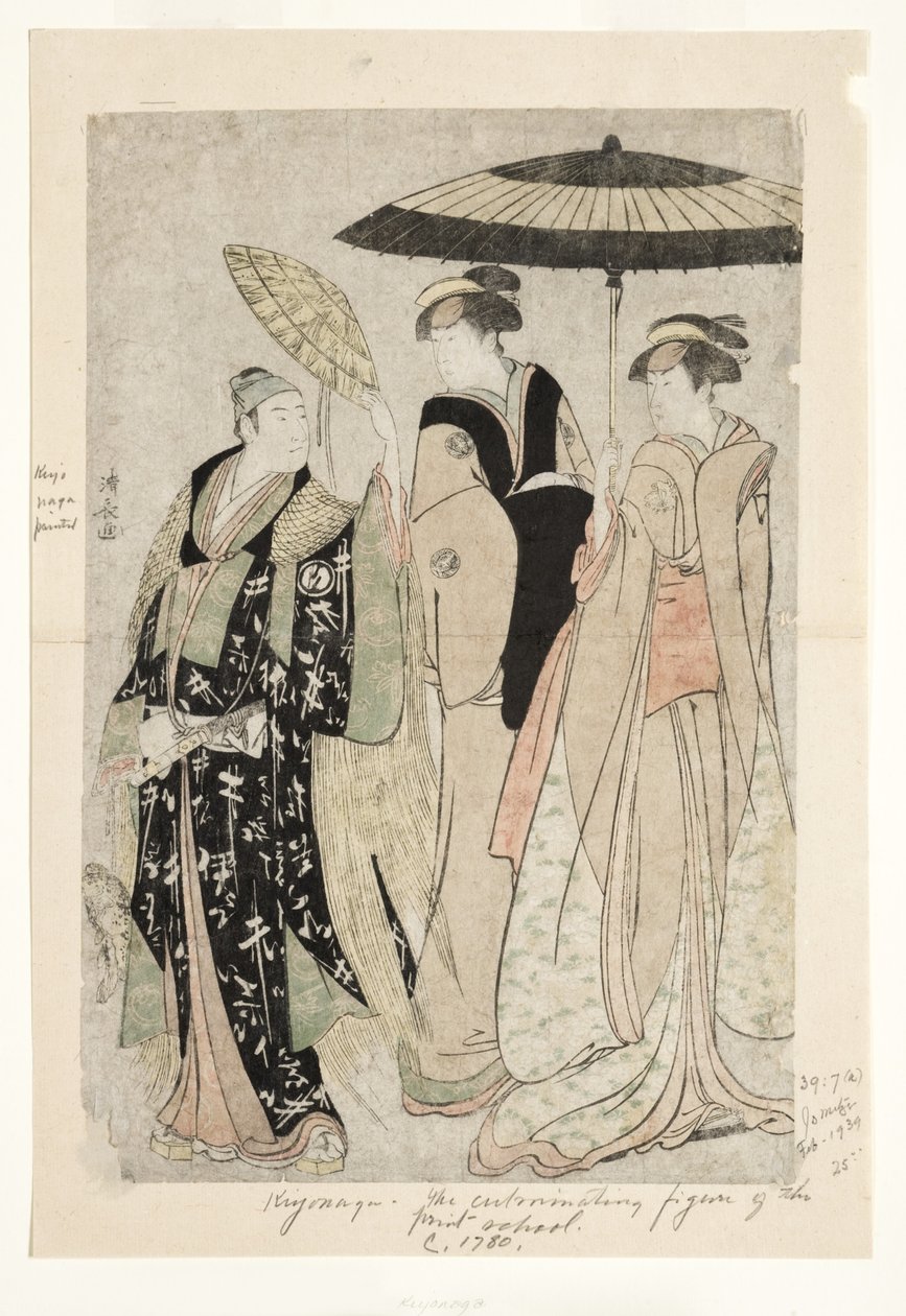 Skuespillere i stykket Oakinai Hiruga kojima, Nakamura Theatre, XI1784, 1784 (treblokk) av Torii Kiyonaga