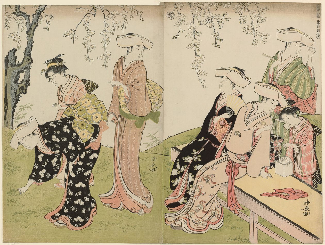 An Outing in Spring, fra serien A Brocade of Eastern Manners (Fuzoku azuma no nishiki) av Torii Kiyonaga
