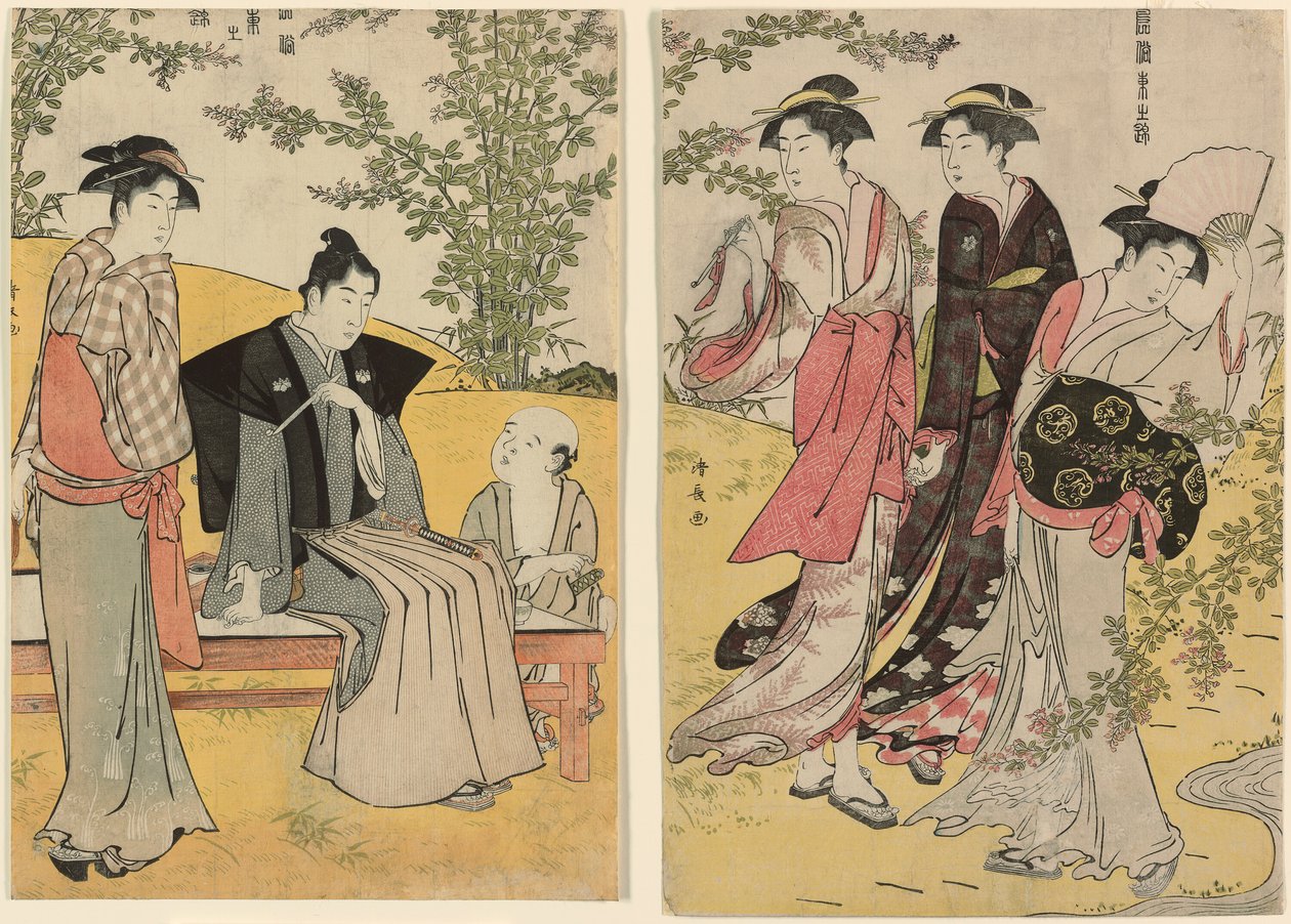En utflukt på Hagidera, fra serien "A Brocade of Eastern Manners (Fuzoku Azuma no nishiki)" av Torii Kiyonaga