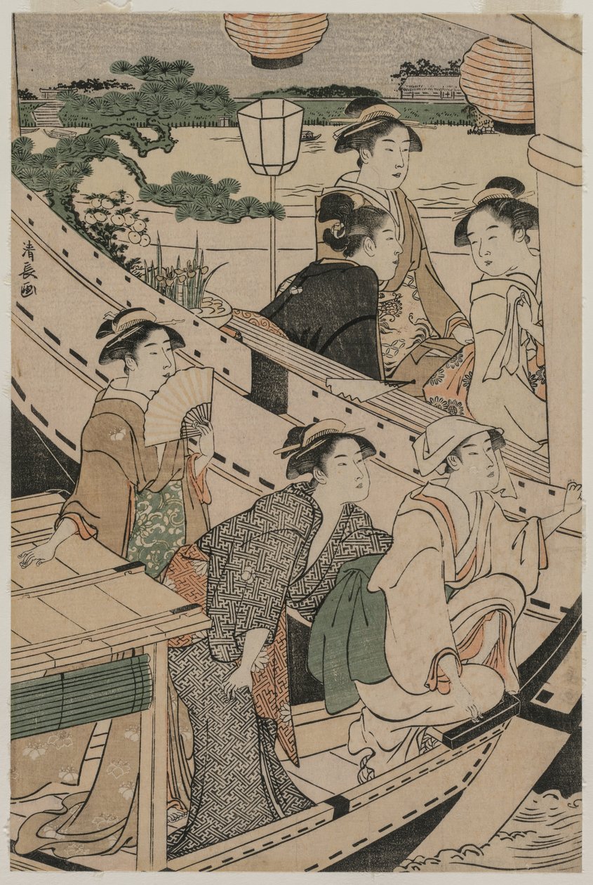 Båtfest på Sumida-elven, 1789. av Torii Kiyonaga