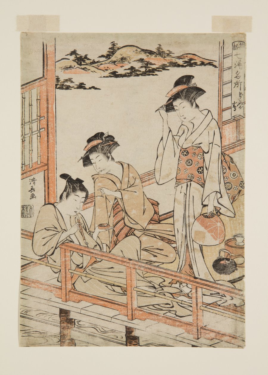 D?gashima (treblokktrykk i farger) av Torii Kiyonaga