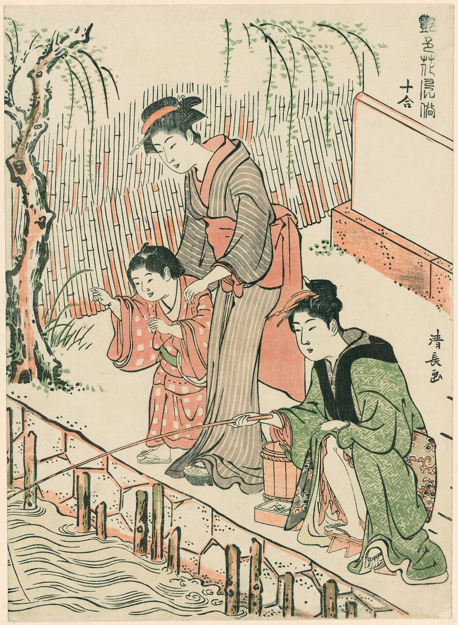 Fiske, fra serien "A Set of Ten Beauties in Flowerlike Styles (Enshoku hana fuzoku ju awase)" av Torii Kiyonaga
