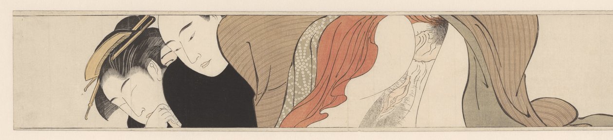 Geisha med lukkede øyne. Sode no maki (serietittel) av Torii Kiyonaga