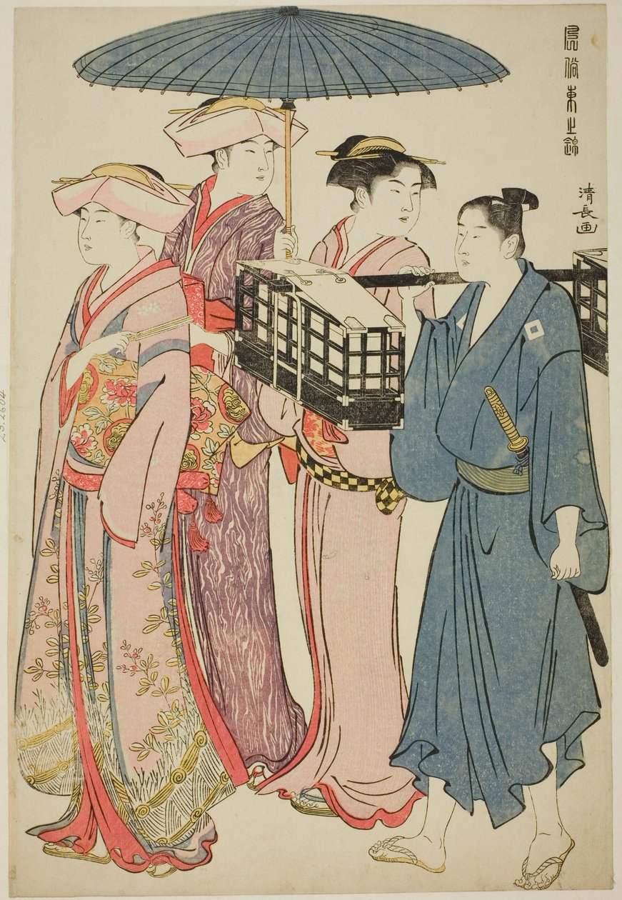 Going to a Picnic, fra serien "A Brocade of Eastern Manners (Fuzoku Azuma no nishiki)" av Torii Kiyonaga
