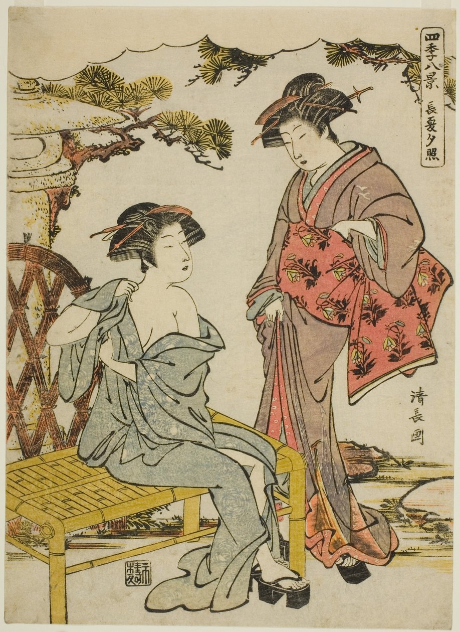 Sunset Glow of Late Summer (Choka no sekisho), fra serien "Eight Scenes of the Four Seasons (Shiki hakkei)" av Torii Kiyonaga