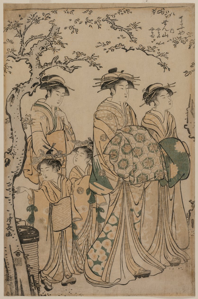 te te r Te san senzan f cho tid St loin g med til skallethet og dens plan d og grunnplan d til nybygg av Torii Kiyonaga