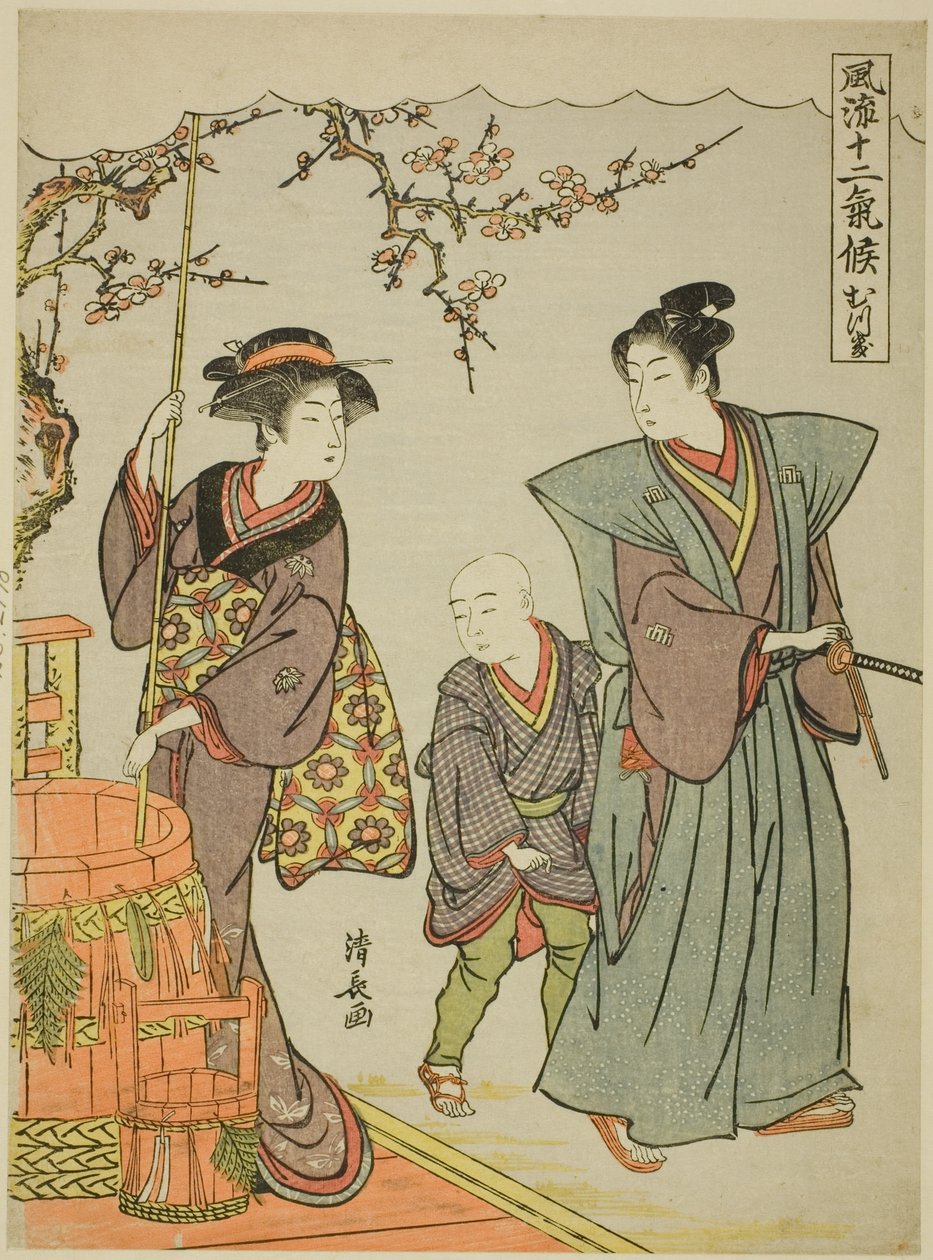 Den første måneden (Mutsuki), fra serien "Fashionable Twelve Seasons (Furyu juni kiko)" av Torii Kiyonaga