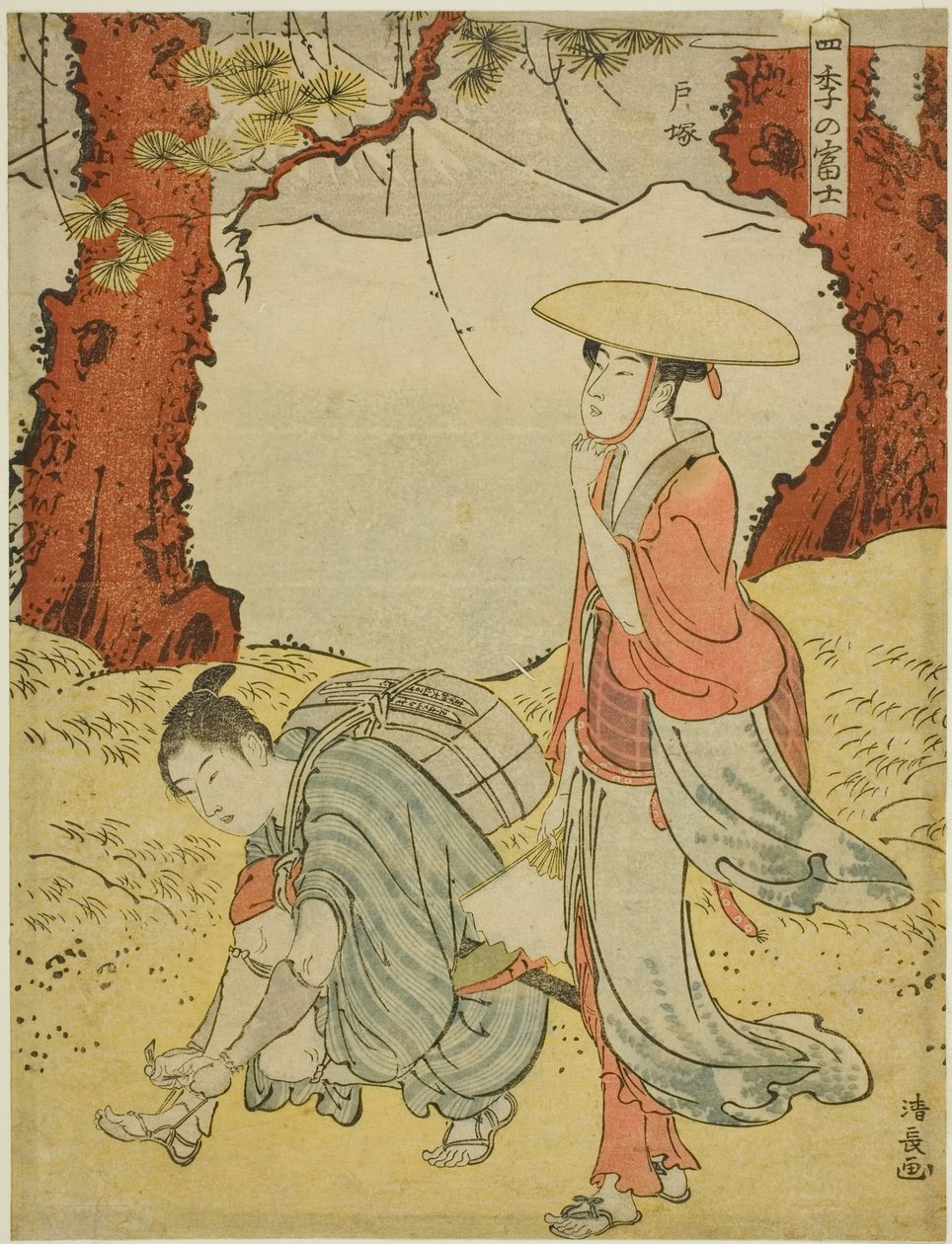Totsuka, fra serien "Mount Fuji in the Four Seasons (Shiki no Fuji)" av Torii Kiyonaga